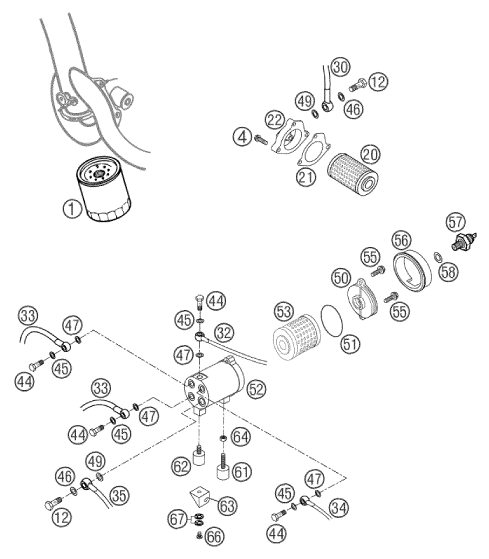 Sprängskiss: Lubricating System – KTM 660 RALLYE COSTUMER 2004
