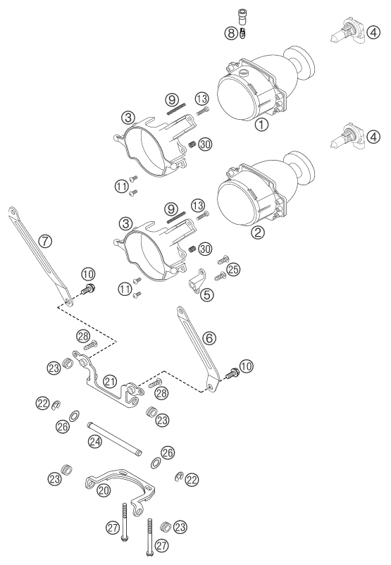 Sprängskiss: Lighting System – KTM 640 DUKE II LIME 2000