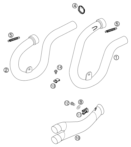 Sprängskiss: Exhaust System – KTM 250 EXC RACING 2003