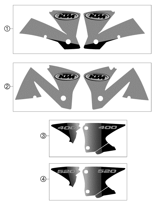 Sprängskiss: Decal – KTM 400 EXC RACING 2002