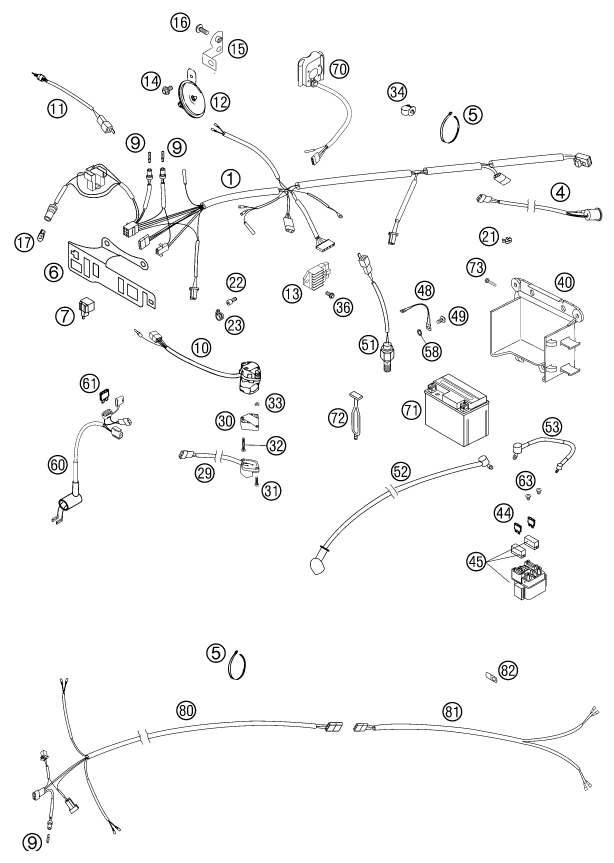 Sprängskiss: Wiring Harness – KTM 400 EXC RACING 2002