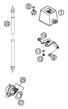 Sprängskiss: Instruments / Lock System – KTM 250 EXC RACING 2002