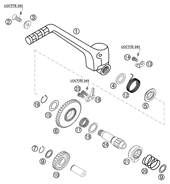 Sprängskiss: Kick Starter – KTM 250 EXC RACING 2003