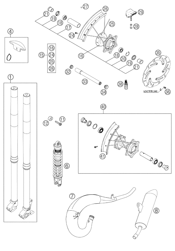 Sprängskiss: New Parts – KTM 125 SXS 2002