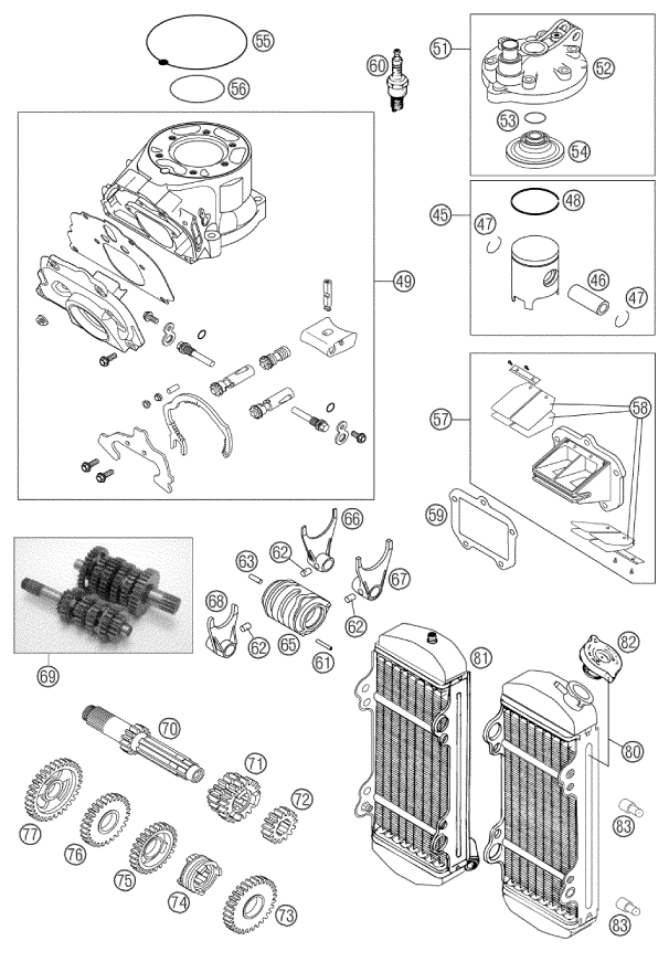 Sprängskiss: New Parts – KTM 125 SXS 2002