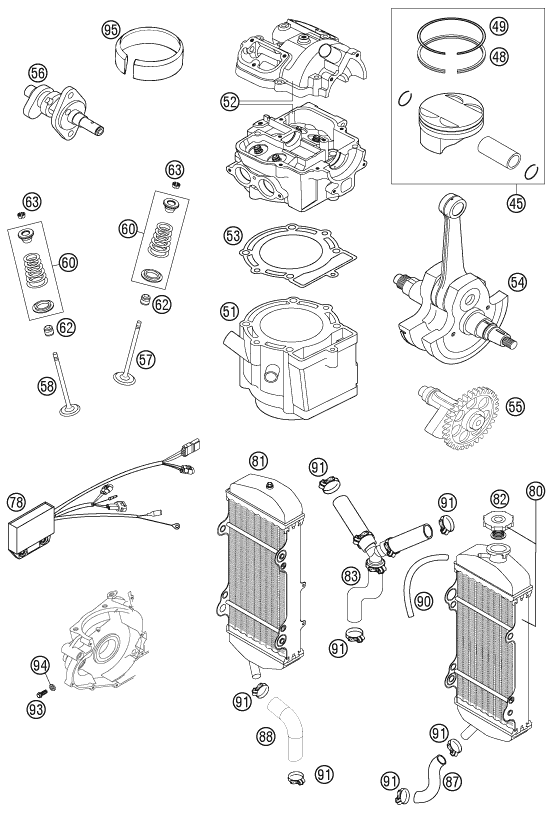 Sprängskiss: New Parts – KTM 400 EXC RACING 2002