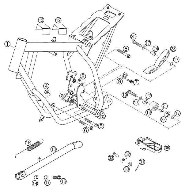 Sprängskiss: Frame – KTM 50 SENIOR ADVENTURE 2003