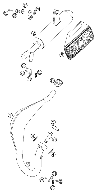 Sprängskiss: Exhaust System – KTM 50 JUNIOR ADVENTURE 2003