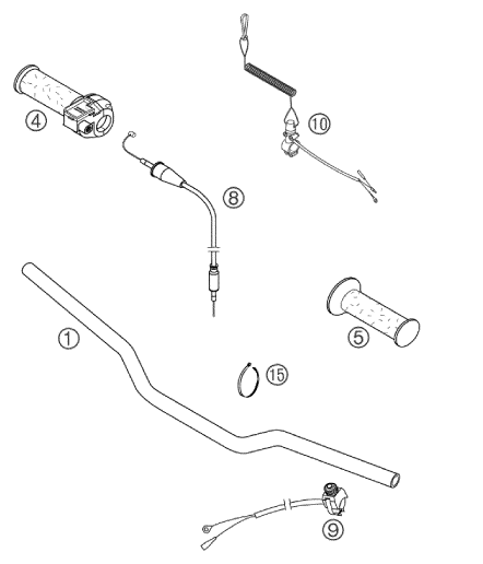 Sprängskiss: Handlebar, Controls – KTM 50 SX PRO SENIOR LC 2003