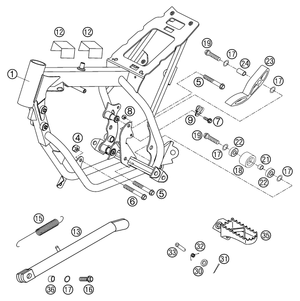 Sprängskiss: Frame – KTM 50 SX PRO JUNIOR LC 2004