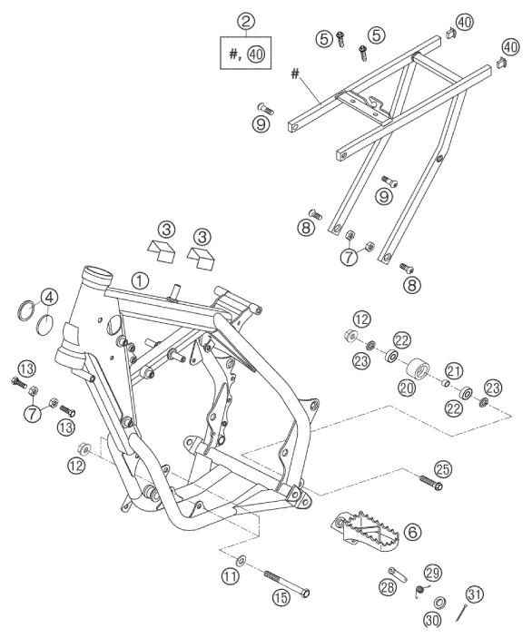 Sprängskiss: Frame – KTM 65 SX 2003