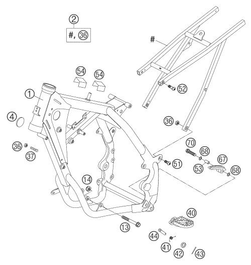 Sprängskiss: Frame – KTM 85 SX 2003