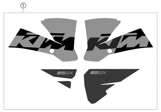 Sprängskiss: Decal – KTM 85 SX 2003