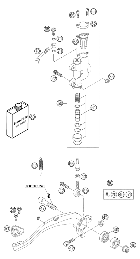 Sprängskiss: Rear Brake Control – KTM 85 SX 2003