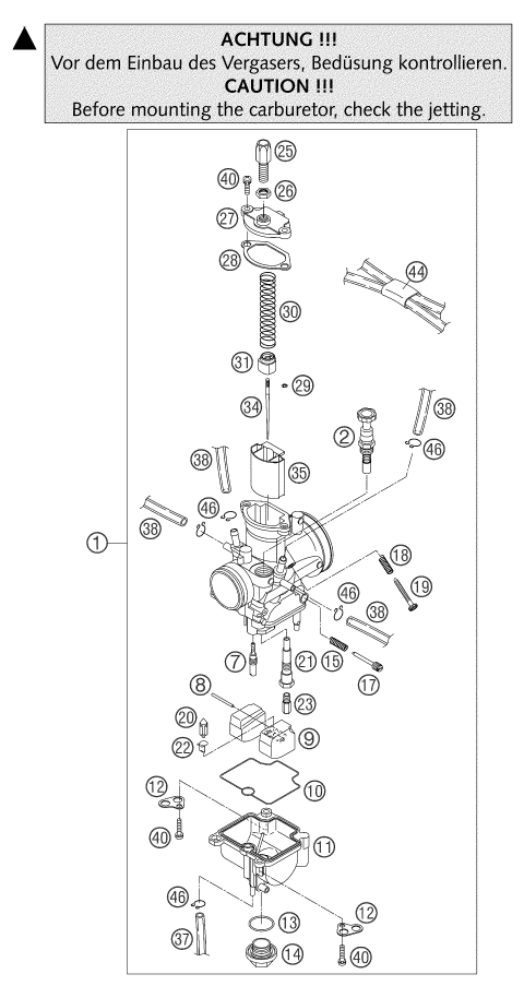 Sprängskiss: Carburetor – KTM 105 SX 2004