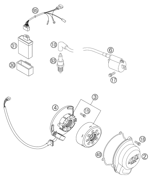 Sprängskiss: Ignition System – KTM 105 SX 2004