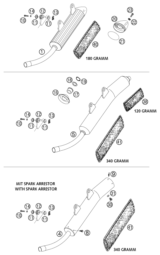 Sprängskiss: Exhaust System – KTM 200 EXC 2003