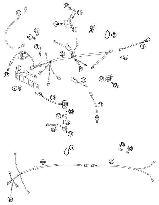 Sprängskiss: Wiring Harness – KTM 200 EXC 2003