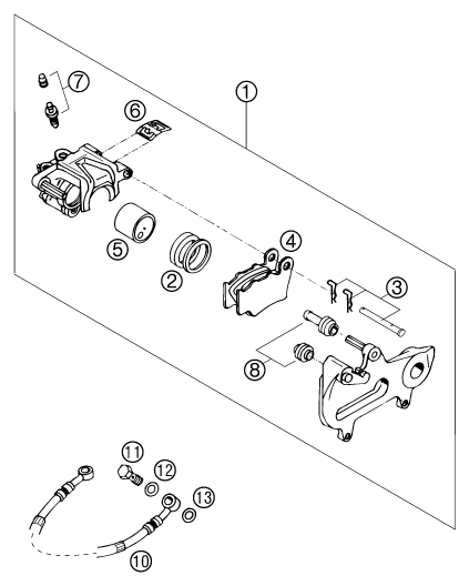 Sprängskiss: Rear Brake Caliper – KTM 250 EXC RACING 2003