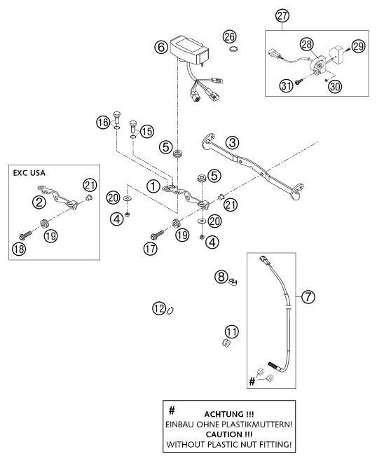 Sprängskiss: Instruments / Lock System – KTM 250 EXC RACING 2003