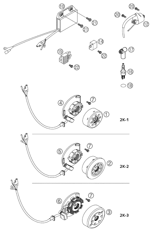 Sprängskiss: Ignition System – KTM 200 EXC 2003