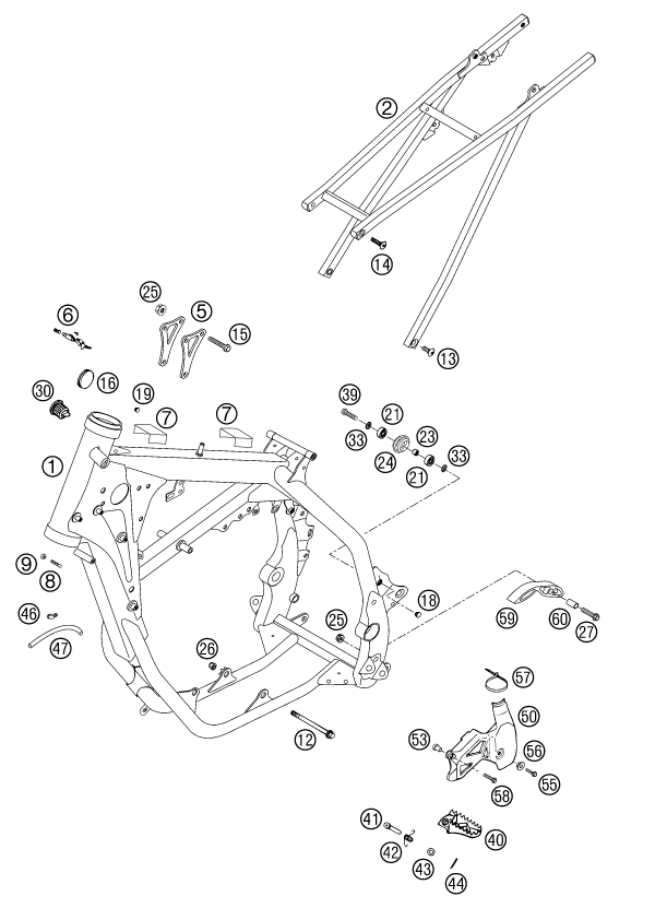 Sprängskiss: Frame – KTM 250 EXC 2003