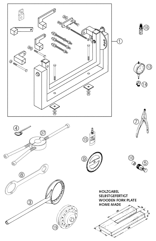 Sprängskiss: Special Tools (Engine) – KTM 250 EXC 2003