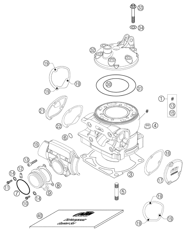 Sprängskiss: Cylinder – KTM 250 EXC 2003