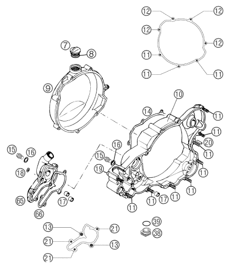 Sprängskiss: Clutch Cover – KTM 250 EXC 2003