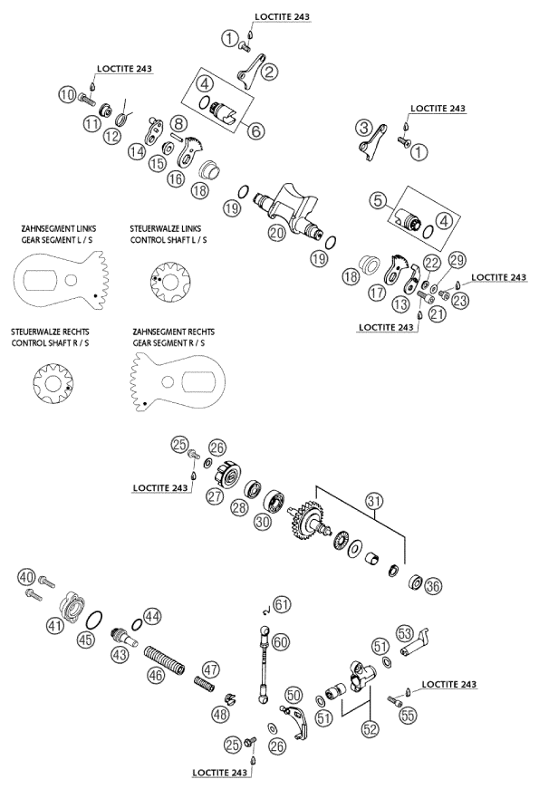 Sprängskiss: Exhaust Control – KTM 250 EXC 2003