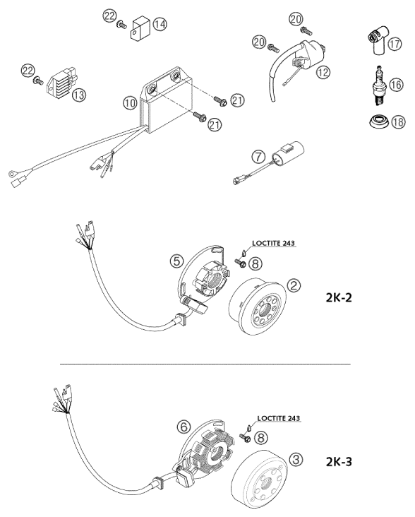Sprängskiss: Ignition System – KTM 250 EXC 2003