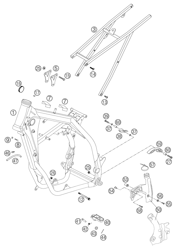 Sprängskiss: Frame – KTM 250 SX 2003