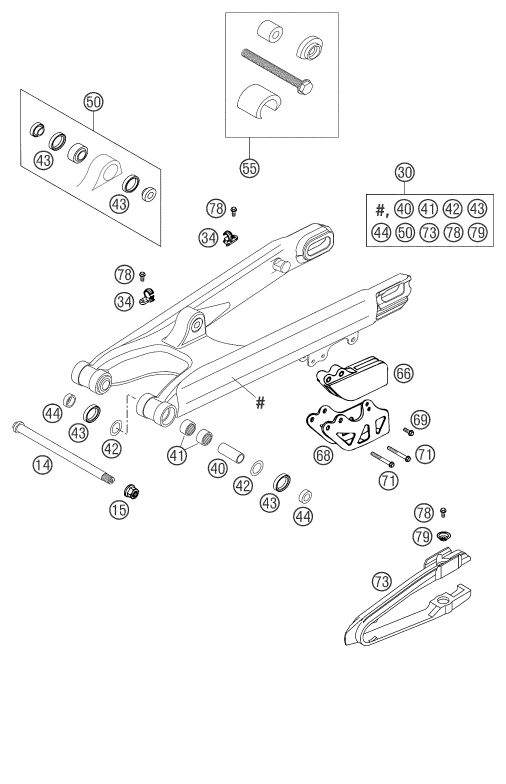 Sprängskiss: Swing Arm – KTM 250 SX 2003