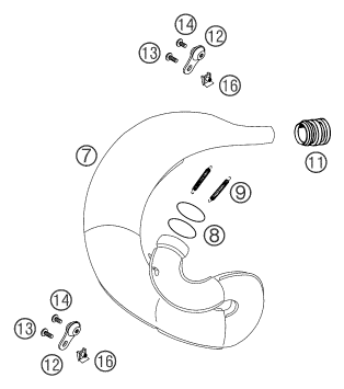 Sprängskiss: Exhaust System – KTM 250 SX 2003