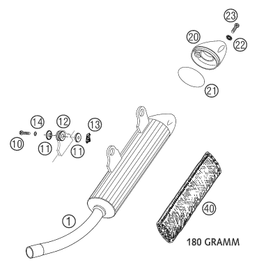 Sprängskiss: Exhaust System – KTM 250 SX 2003
