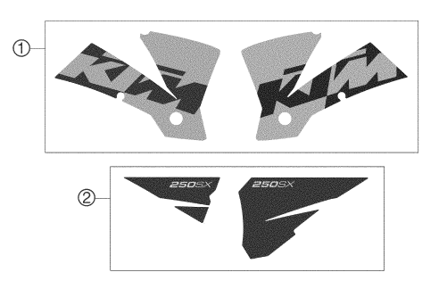 Sprängskiss: Decal – KTM 250 SX 2003