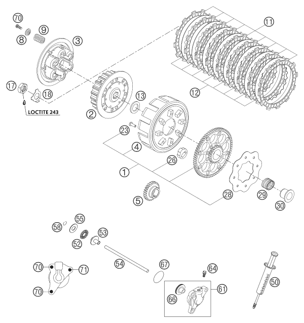 Sprängskiss: Clutch – KTM 250 SX 2004