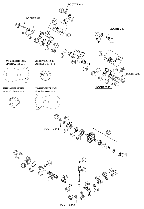 Sprängskiss: Exhaust Control – KTM 250 SX 2003