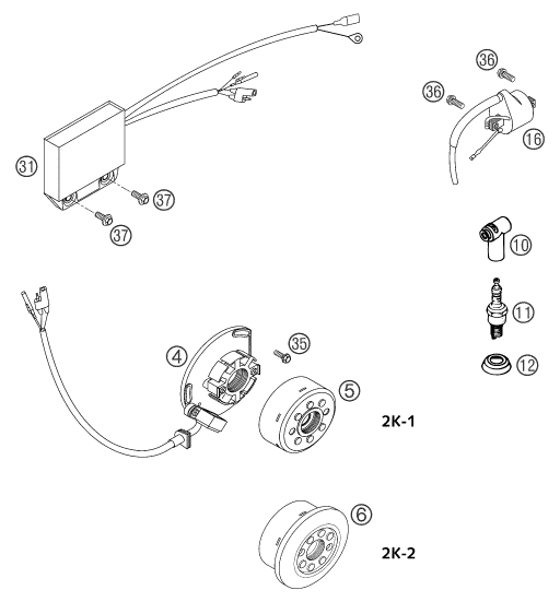 Sprängskiss: Ignition System – KTM 250 SX 2003