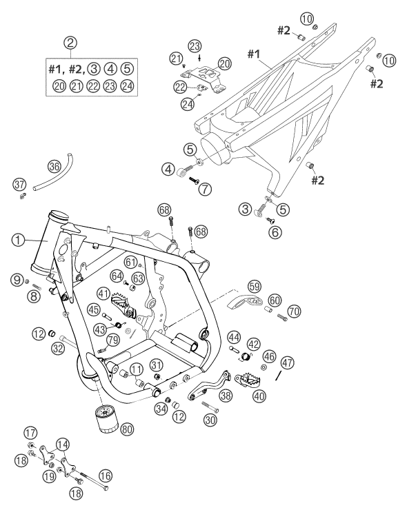 Sprängskiss: Frame – KTM 660 SUPERMOTO FACTORY REPL. 03