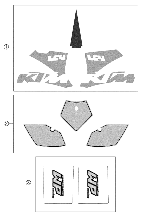 Sprängskiss: Decal – KTM 660 SUPERMOTO FACTORY REPL. 03