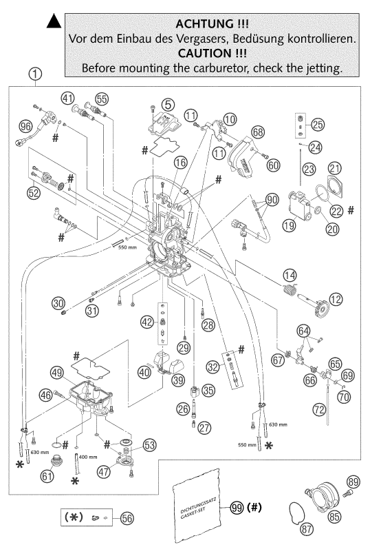 Sprängskiss: Carburetor – KTM 660 SMS