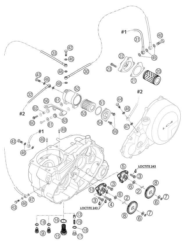 Sprängskiss: Lubricating System – KTM 660 SMS