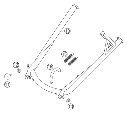 Sprängskiss: Side / Center Stand – KTM 640 LC4 ADVENTURE 2003