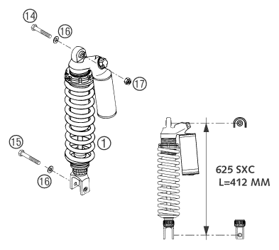 Sprängskiss: Shock Absorber – KTM 625 SXC 2003