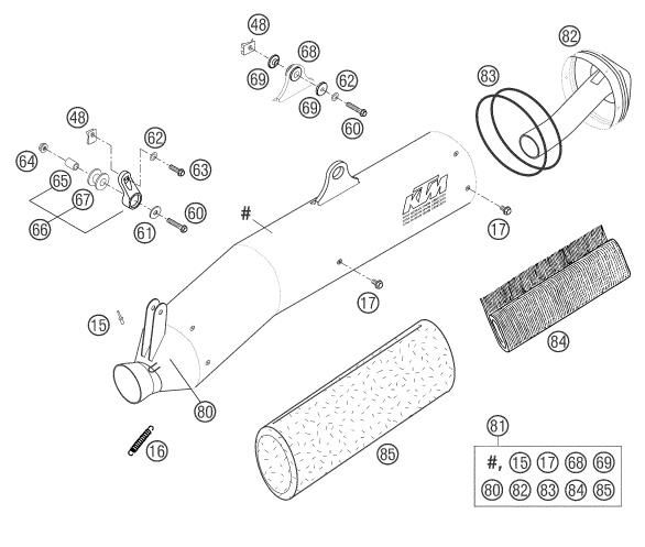 Sprängskiss: Exhaust System – KTM 625 SXC 2003