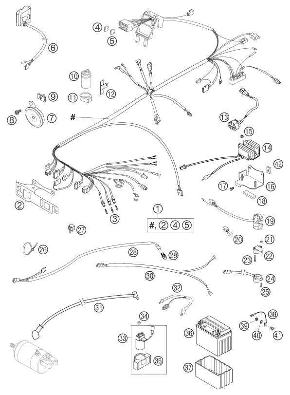 Sprängskiss: Wiring Harness – KTM 625 SXC 2003