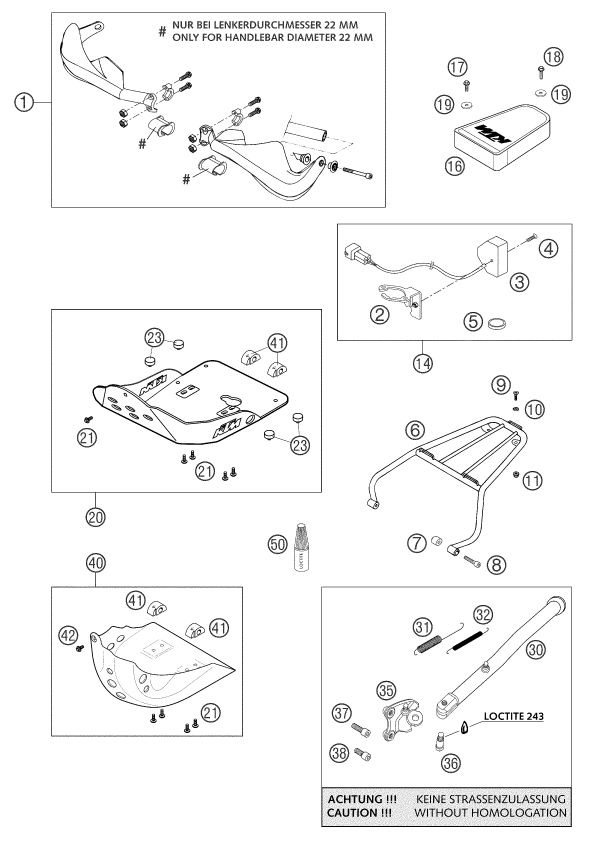 Sprängskiss: Accessories – KTM 625 SXC 2003