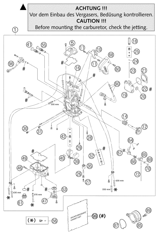 Sprängskiss: Carburetor – KTM 660 SMC 2003
