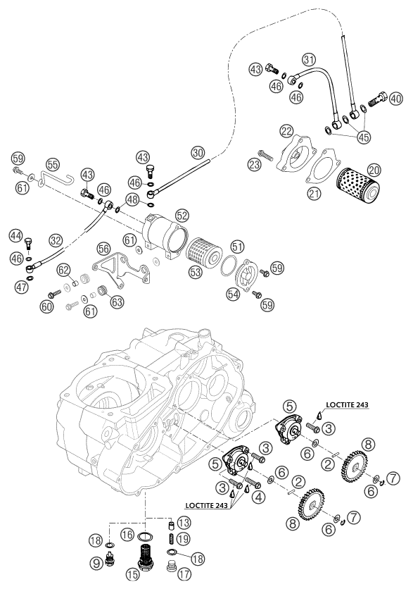 Sprängskiss: Lubricating System – KTM 625 SXC 2003